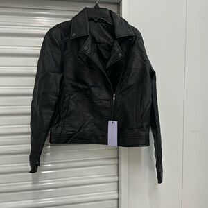 Madden girl, black leather style jacket New. Small